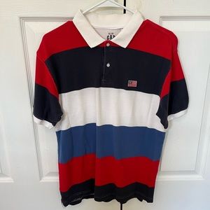 Vintage Polo Shirt - Red, White & Blue